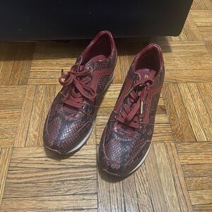 Michael kors red leather snake print sneakers 7